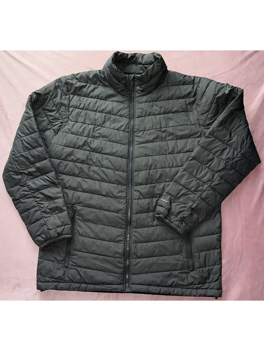 MENS Columbia Omni Heat Gray Puffer Jacket Sz Large EUC